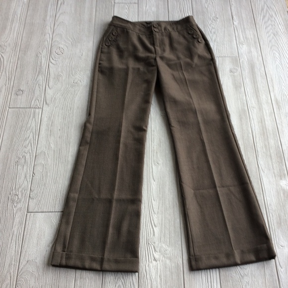 Banana Republic Career Pants Brown Wide Leg Size 2 - Picture 1 of 8